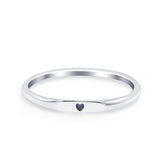 Heart Ring Oxidized Band Solid 925 Sterling Silver Thumb Ring (2.2mm)
