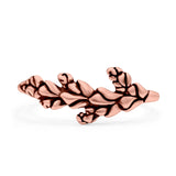 Leaves Ring Oxidized Band Solid 925 Sterling Silver Thumb Ring (8mm)