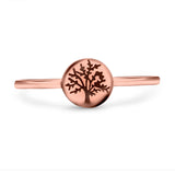 Tree of Life Ring Oxidized Band Solid 925 Sterling Silver Thumb Ring (7mm)