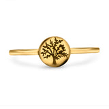 Tree of Life Ring Oxidized Band Solid 925 Sterling Silver Thumb Ring (7mm)