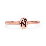 Flowers Ring Oxidized Band Solid 925 Sterling Silver Thumb Ring (6mm)