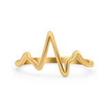Heartbeat Ring Oxidized Band Solid 925 Sterling Silver Thumb Ring (11mm)