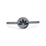 Flower Ring Oxidized Band Solid 925 Sterling Silver Thumb Ring (7mm)