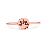 Flower Ring Oxidized Band Solid 925 Sterling Silver Thumb Ring (7mm)