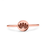 Lotus Band Oxidized Band Solid 925 Sterling Silver Thumb Ring (7mm)