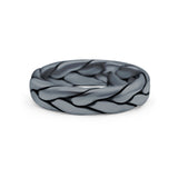 Silver Ring Oxidized Band Solid 925 Sterling Silver Thumb Ring (13mm)
