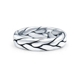 Silver Ring Oxidized Band Solid 925 Sterling Silver Thumb Ring (13mm)