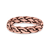 Puzzle Braided Ring Oxidized Band Solid 925 Sterling Silver Thumb Ring (5mm)