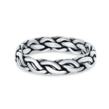 Puzzle Braided Ring Oxidized Band Solid 925 Sterling Silver Thumb Ring (5mm)
