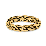 Puzzle Braided Ring Oxidized Band Solid 925 Sterling Silver Thumb Ring (5mm)