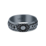 Classic Sun Trending Oxidized Band Thumb Ring (5.8mm)