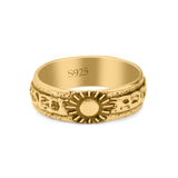 Classic Sun Trending Oxidized Band Thumb Ring (5.8mm)