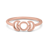 Attractive Crescent Double Moon Phases Triple Goddess New Fashionable Oxidized Ring Band Solid 925 Sterling Silver Thumb Ring (5.9mm)