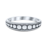 Iconic Vintage Full Moon Phases Beaded Statement Modern Style Oxidized Ring Band Solid 925 Sterling Silver Thumb Ring (4.8mm)