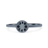 Custom Engraved Moon Phases Unique Design Statement Oxidized Ring Band Solid 925 Sterling Silver Thumb Ring (6.6mm)