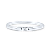 Classic Eye Dainty Stylish Ring Band Solid 925 Sterling Silver Thumb Ring (2mm)