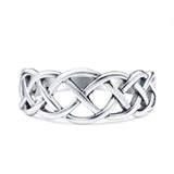 Infinity Braided Oxidized Band Ring Solid 925 Sterling Silver(8mm)
