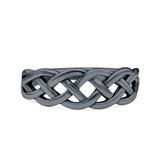 Braided Oxidized Infinity Weave Celtic Band Ring Solid 925 Sterling Silver (7mm)