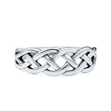 Braided Oxidized Infinity Weave Celtic Band Ring Solid 925 Sterling Silver (7mm)