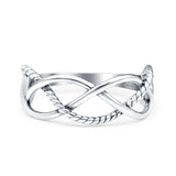 Oxidized Infinity Weave Celtic Band Ring Solid 925 Sterling Silver (7mm)