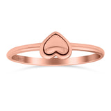 Heart Ring Oxidized Band Solid 925 Sterling Silver Thumb Ring (6mm)
