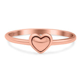 Heart Ring Oxidized Band Solid 925 Sterling Silver Thumb Ring (6mm)