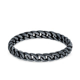 Chain Ring Oxidized Band Solid 925 Sterling Silver Thumb Ring (2.5mm)