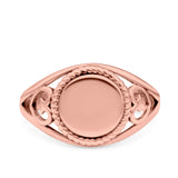 Oxidized Ring Band Solid 925 Sterling Silver Thumb Ring (11.5mm)