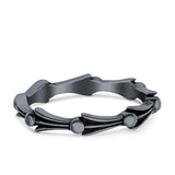 Oxidized Ring Band Solid 925 Sterling Silver Thumb Ring (4mm)