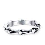Oxidized Ring Band Solid 925 Sterling Silver Thumb Ring (4mm)