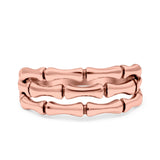 Bamboo Ring Oxidized Band Solid 925 Sterling Silver Thumb Ring (7.7mm)