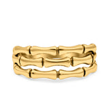 Bamboo Ring Oxidized Band Solid 925 Sterling Silver Thumb Ring (7.7mm)
