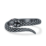 Snake Ring Oxidized Band Solid 925 Sterling Silver Thumb Ring (10mm)