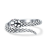Snake Ring Oxidized Band Solid 925 Sterling Silver Thumb Ring (10mm)