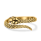 Snake Ring Oxidized Band Solid 925 Sterling Silver Thumb Ring (10mm)
