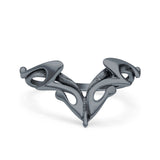 Oxidized Ring Band Solid 925 Sterling Silver Thumb Ring (12.9mm)