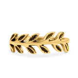 Leaves Ring Oxidized Band Solid 925 Sterling Silver Thumb Ring (7mm)