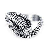 Cobra Snake Ring Oxidized Band Solid 925 Sterling Silver Thumb Ring (15.6mm)