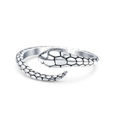 Snake Ring Oxidized Band Solid 925 Sterling Silver Thumb Ring (8mm)