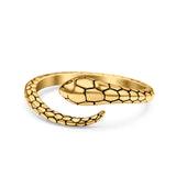 Snake Ring Oxidized Band Solid 925 Sterling Silver Thumb Ring (8mm)