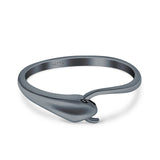 Snake Ring Oxidized Band Solid 925 Sterling Silver Thumb Ring (5mm)