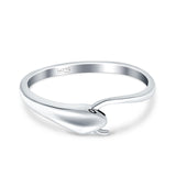 Snake Ring Oxidized Band Solid 925 Sterling Silver Thumb Ring (5mm)