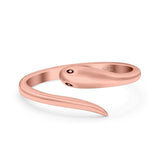 Snake Ring Oxidized Band Solid 925 Sterling Silver Thumb Ring (8mm)