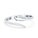 Snake Ring Oxidized Band Solid 925 Sterling Silver Thumb Ring (8mm)