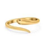 Snake Ring Oxidized Band Solid 925 Sterling Silver Thumb Ring (8mm)