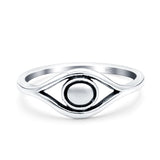 Eye Ring Oxidized Band Solid 925 Sterling Silver Thumb Ring (7mm)