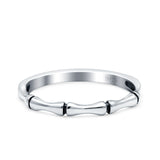Bamboo Ring Oxidized Band Solid 925 Sterling Silver Thumb Ring (2.5mm)