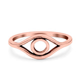 Eye Ring Oxidized Band Solid 925 Sterling Silver Thumb Ring (6mm)