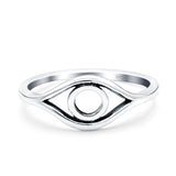 Eye Ring Oxidized Band Solid 925 Sterling Silver Thumb Ring (6mm)