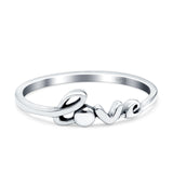 Love Ring Oxidized Band Solid 925 Sterling Silver Thumb Ring (5mm)